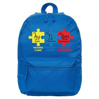 Autism Elets Periodic Table Awareness Asd Gift 16 in Basic Backpack