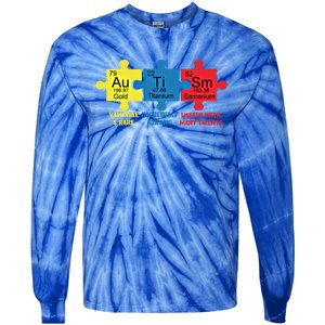 Autism Elets Periodic Table Awareness Asd Gift Tie-Dye Long Sleeve Shirt