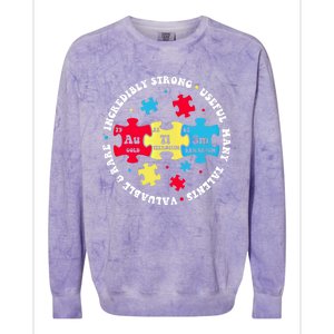 Autism Elets Periodic Table Awareness Asd Gift Colorblast Crewneck Sweatshirt