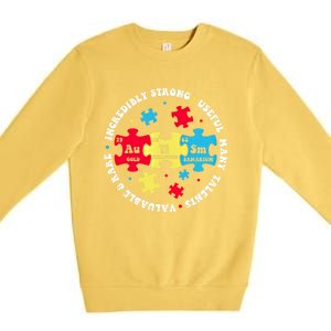 Autism Elets Periodic Table Awareness Asd Gift Premium Crewneck Sweatshirt