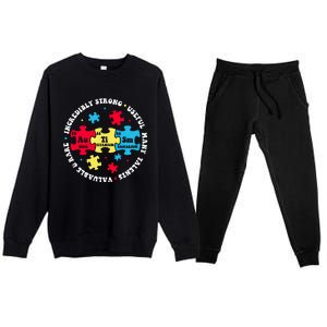 Autism Elets Periodic Table Awareness Asd Gift Premium Crewneck Sweatsuit Set