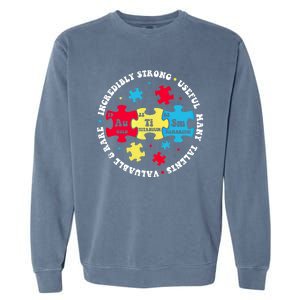 Autism Elets Periodic Table Awareness Asd Gift Garment-Dyed Sweatshirt