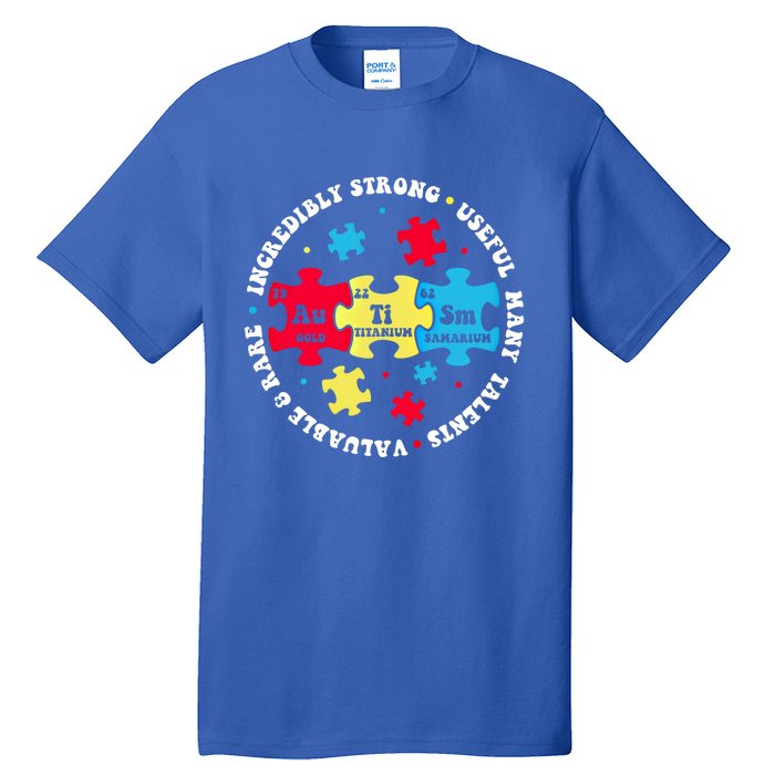 Autism Elets Periodic Table Awareness Asd Gift Tall T-Shirt