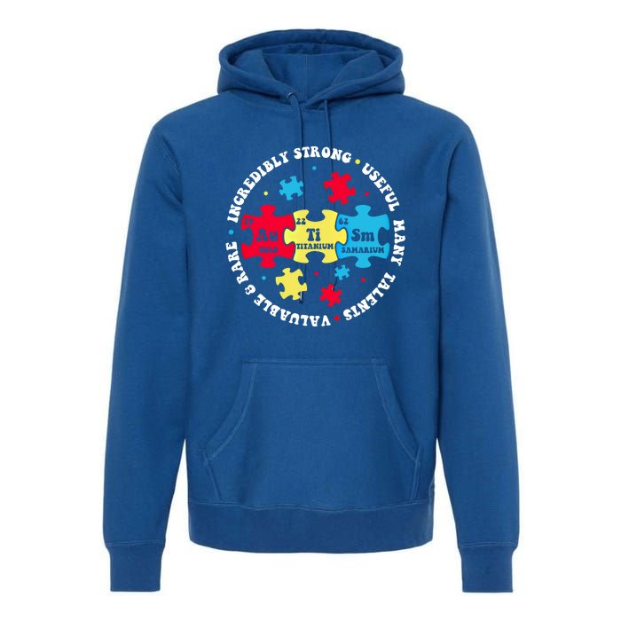 Autism Elets Periodic Table Awareness Asd Gift Premium Hoodie