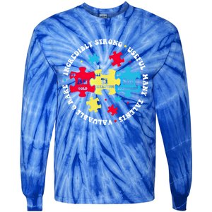 Autism Elets Periodic Table Awareness Asd Gift Tie-Dye Long Sleeve Shirt