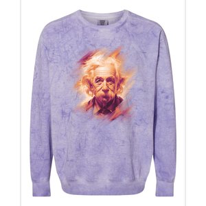 Albert Einstein Portrait Colorblast Crewneck Sweatshirt