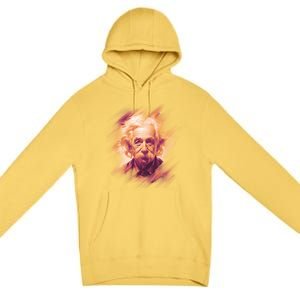 Albert Einstein Portrait Premium Pullover Hoodie