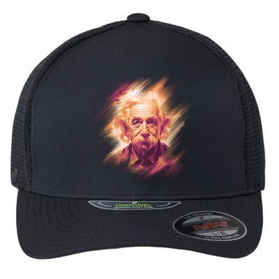 Albert Einstein Portrait Flexfit Unipanel Trucker Cap