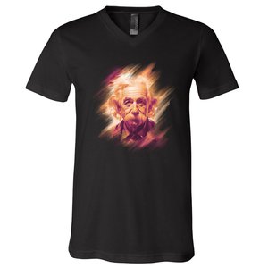 Albert Einstein Portrait V-Neck T-Shirt