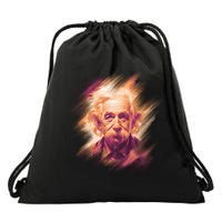 Albert Einstein Portrait Drawstring Bag