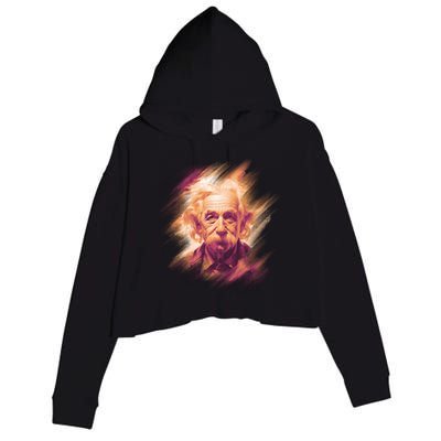 Albert Einstein Portrait Crop Fleece Hoodie
