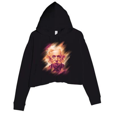 Albert Einstein Portrait Crop Fleece Hoodie