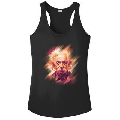 Albert Einstein Portrait Ladies PosiCharge Competitor Racerback Tank