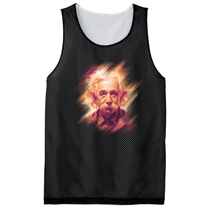 Albert Einstein Portrait Mesh Reversible Basketball Jersey Tank