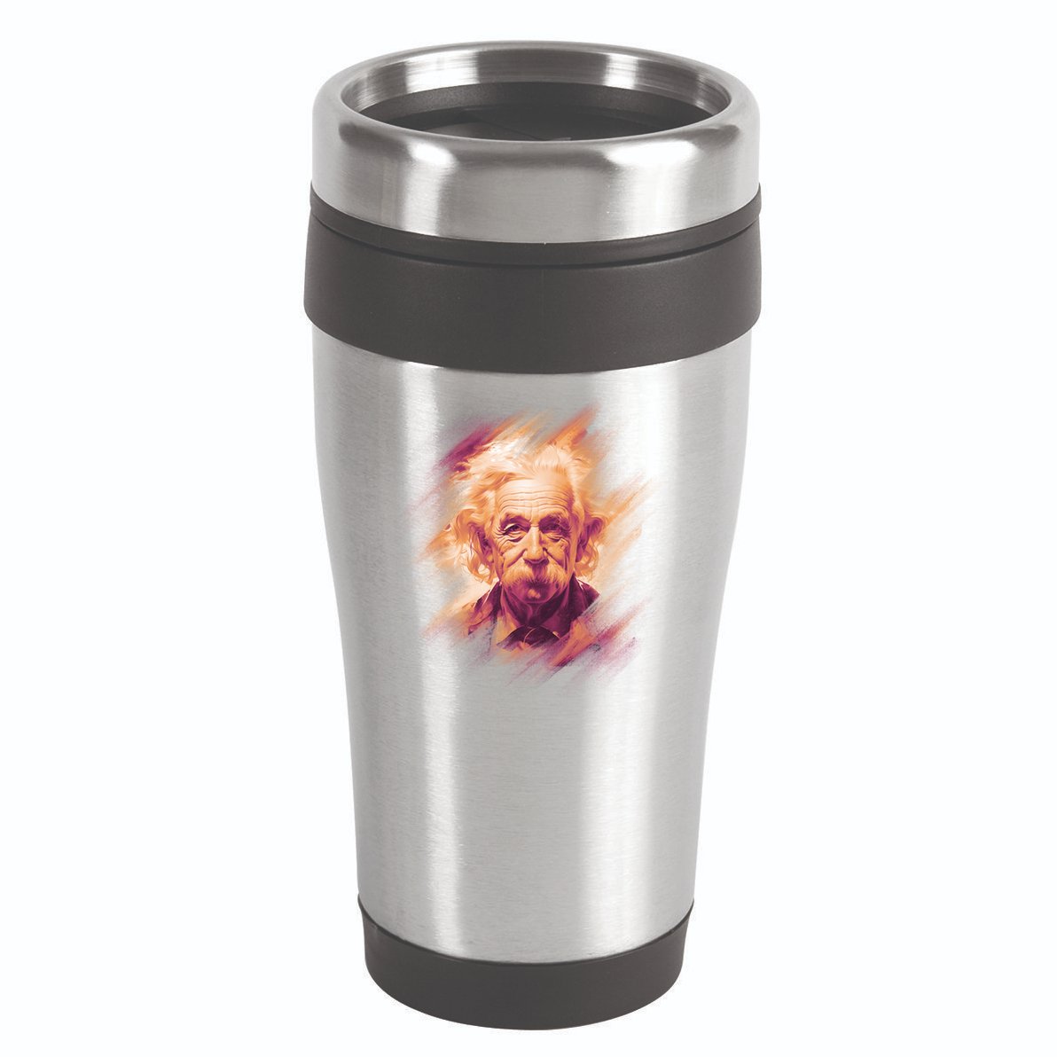 Albert Einstein Portrait 16oz Travel Tumbler
