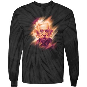 Albert Einstein Portrait Tie-Dye Long Sleeve Shirt