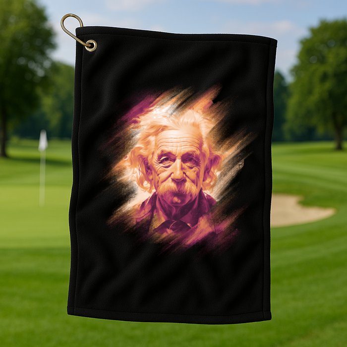 Albert Einstein Portrait Golf Towel