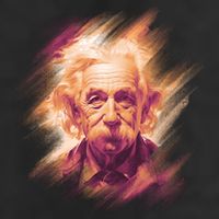 Albert Einstein Portrait Golf Towel