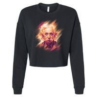 Albert Einstein Portrait Cropped Pullover Crew