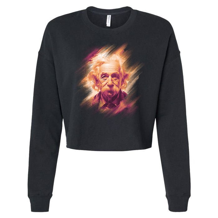 Albert Einstein Portrait Cropped Pullover Crew