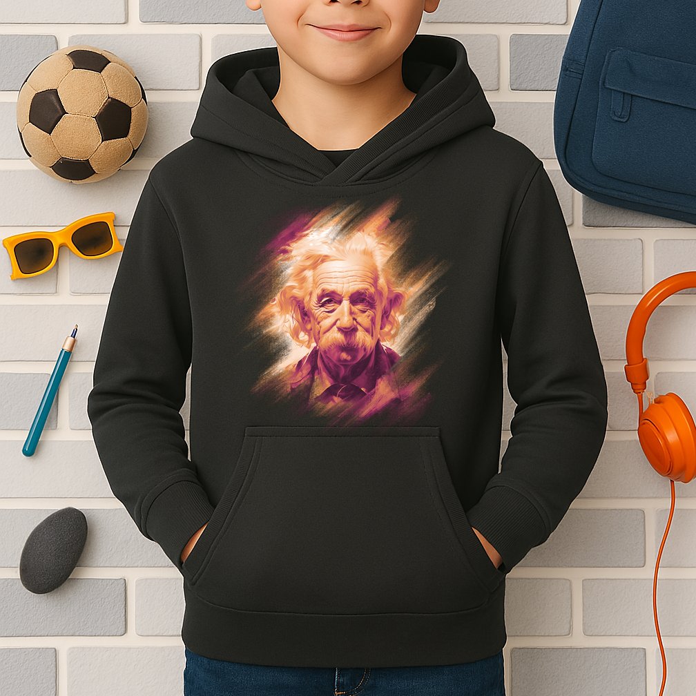 Albert Einstein Portrait Kids Hoodie