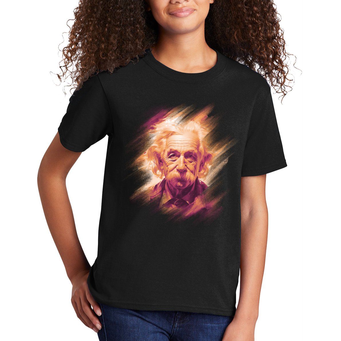 Albert Einstein Portrait Kids T-Shirt