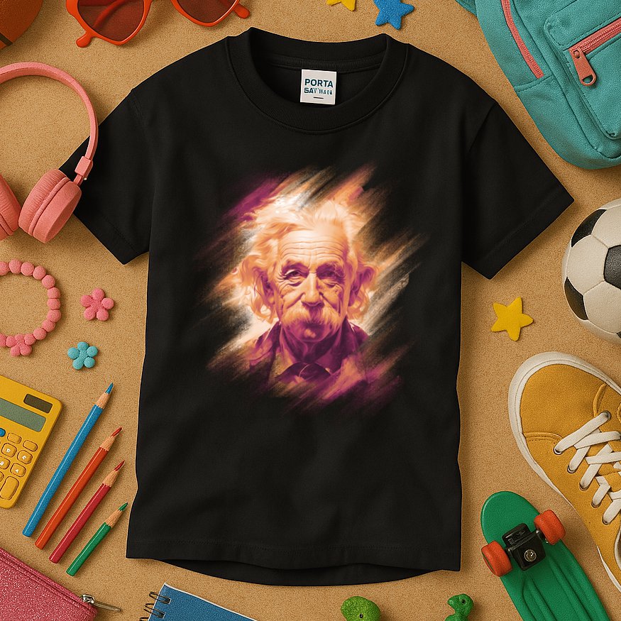Albert Einstein Portrait Kids T-Shirt