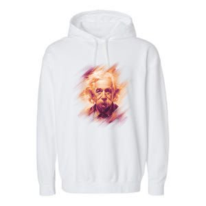 Albert Einstein Portrait Garment-Dyed Fleece Hoodie