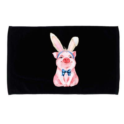 Adorable Easter Pig With Easter Bunny rabbit egg Microfiber Hand Towel