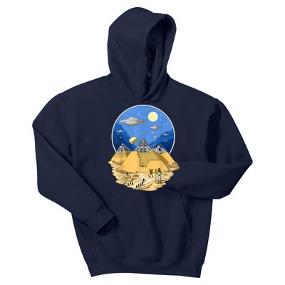 Ancient Egyptian Pyramids Aliens Space UFO Science Fiction Kids Hoodie