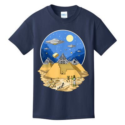 Ancient Egyptian Pyramids Aliens Space UFO Science Fiction Kids T-Shirt