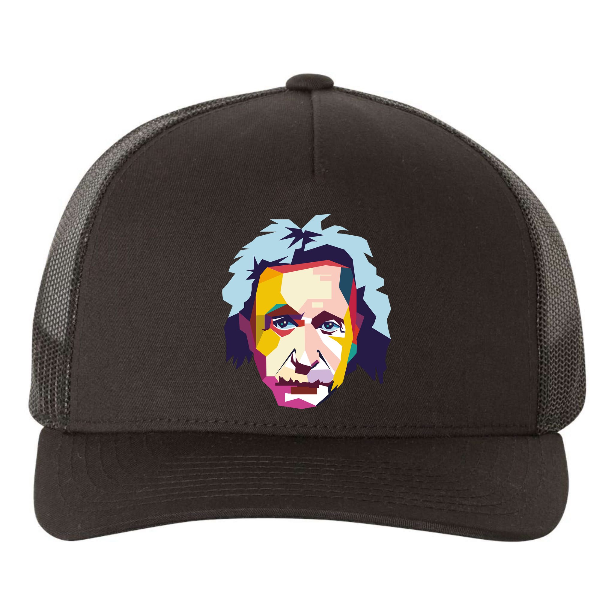 Albert Einstein Pop Art Yupoong Adult 5-Panel Trucker Hat