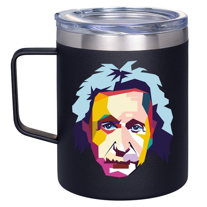 Albert Einstein Pop Art 12oz Stainless Steel Coffee Mug
