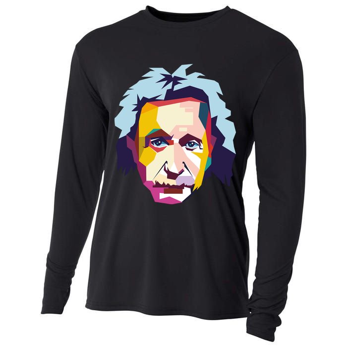 Albert Einstein Pop Art Cooling Performance Long Sleeve Crew