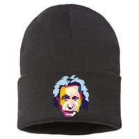 Albert Einstein Pop Art Sustainable Knit Beanie