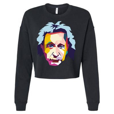 Albert Einstein Pop Art Cropped Pullover Crew