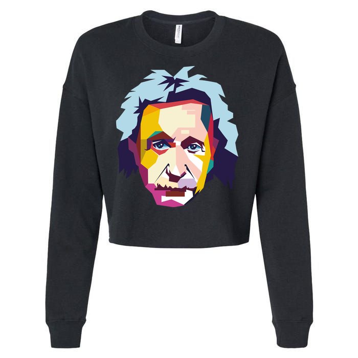 Albert Einstein Pop Art Cropped Pullover Crew