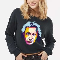 Albert Einstein Pop Art Cropped Pullover Crew