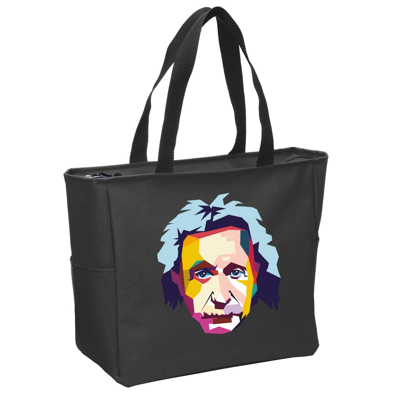Albert Einstein Pop Art Zip Tote Bag