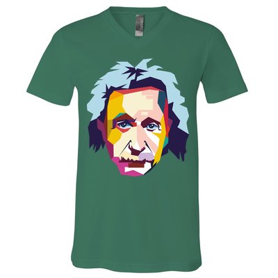 Albert Einstein Pop Art V-Neck T-Shirt