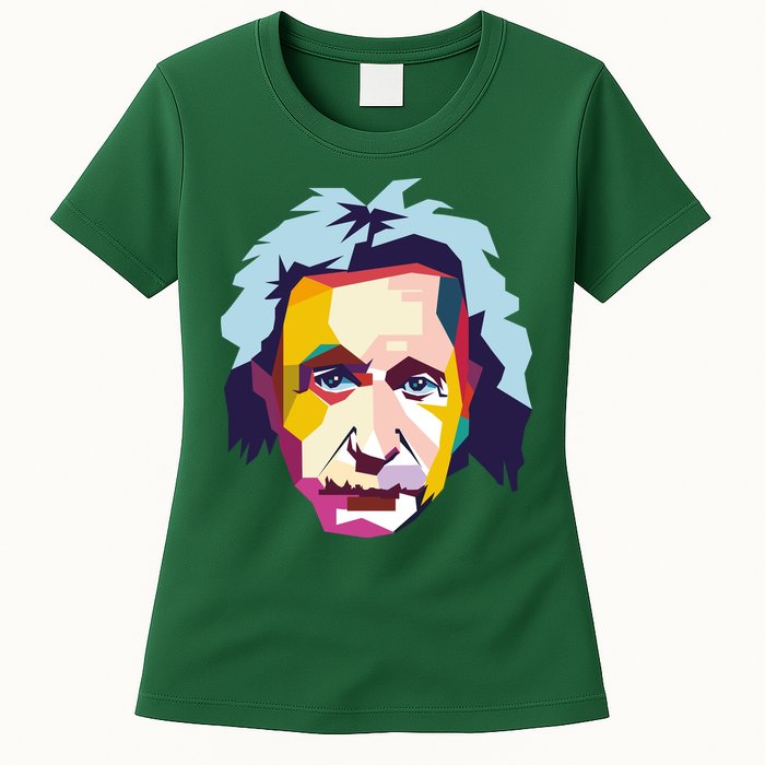 Albert Einstein Pop Art Womens T-Shirt