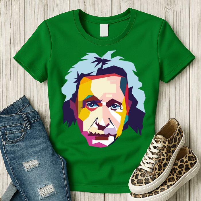 Albert Einstein Pop Art Womens T-Shirt