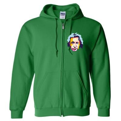Albert Einstein Pop Art Full Zip Hoodie