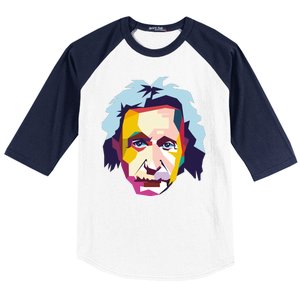 Albert Einstein Pop Art Baseball Sleeve Shirt