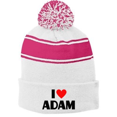 Adam Enthusiast Passionate for Adam Stripe Pom Pom Beanie