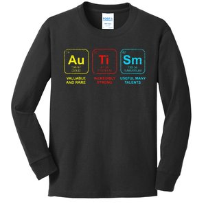 Autism Elements Periodic Table Awareness ASD Kids Long Sleeve Shirt