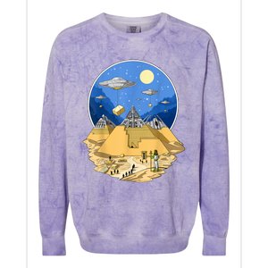 Ancient Egyptian Pyramids Aliens Space UFO Science Fiction Colorblast Crewneck Sweatshirt