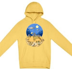 Ancient Egyptian Pyramids Aliens Space UFO Science Fiction Premium Pullover Hoodie