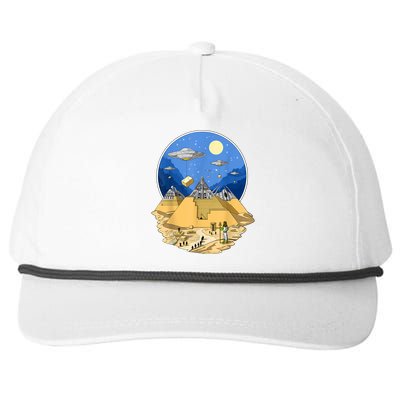 Ancient Egyptian Pyramids Aliens Space UFO Science Fiction Snapback Five-Panel Rope Hat