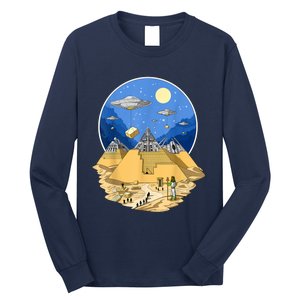 Ancient Egyptian Pyramids Aliens Space UFO Science Fiction Long Sleeve Shirt